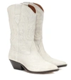 Isabel Marant Duerto Embroidered Leather Boots In White