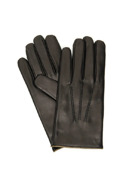 Dolce & Gabbana Leather Gloves In Brown