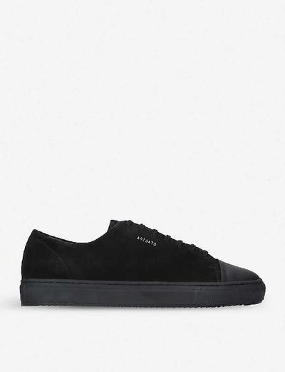 Axel Arigato Clean 90 Black Low Top Sneakers With Laminated Logo In Leather Man