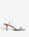 The Row Bare Color-block Leather Sandals In Green+oth