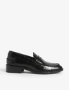 MAJE CROC-EMBOSSED LEATHER LOAFERS,R00061108