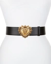 Dolce & Gabbana Dolce And Gabbana Black Devotion Belt In Black