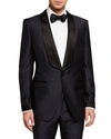 TOM FORD O'CONNOR MOHAIR/SILK-BLEND SHAWL-COLLAR TUXEDO, NAVY,PROD228620036