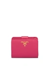 PRADA LOGO-PLAQUE SQUARE WALLET