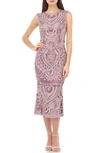 Js Collections Soutache Mesh Dress In Dusty Rose