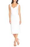 DRESS THE POPULATION ELLE SWEETHEART NECK SHEATH MIDI DRESS,DDR452-3053