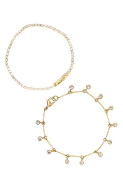 Ettika Set Of 2 Crystal Bracelets In Gold