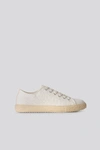 NA-KD RUBBER SOLE CANVAS TRAINERS - BEIGE