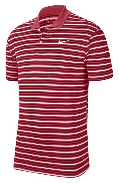Nike Golf Dri-fit Victory Polo Shirt In Sierra Red/ Black/ White