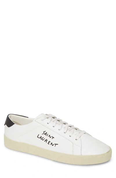 Saint Laurent Low Top Sneaker In Blanc Optique Nero