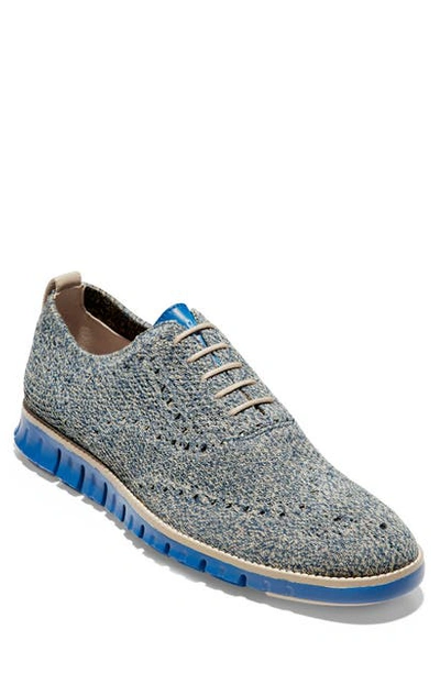 Cole Haan Zerogrand Stitchlite Oxford In Safari/ Indigo Knit/ Blue