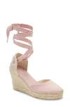 Soludos Wedge Lace-up Espadrille Sandal In Pink