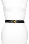 BALENCIAGA LOGO BUCKLE LEATHER BELT,5939041CH04