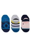 STANCE AVALON ASSORTED 3-PACK NO-SHOW SOCKS,W145A20AVA