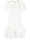 Simkhai Paislee Applique Lace Mini Tee Dress In White