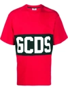Gcds Short Sleeve T-shirt With Logo Band In Red,white,black