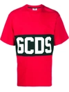 Gcds Short Sleeve T-shirt With Logo Band In Red