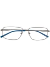 Montblanc Two-tone Square-frame Glasses In Silver