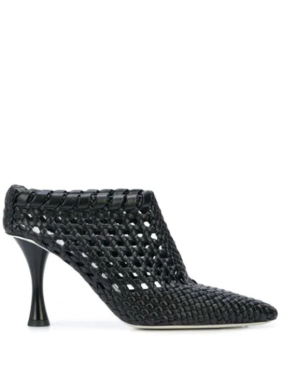 Proenza Schouler Woven Leather Ankle Boots In Black
