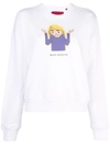 Mostly Heard Rarely Seen 8-bit Shrug Crew Neck Sweatshirt In White