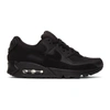 Nike Women's Air Max 90 Casual Sneakers From Finish Line In Black/black/black/white