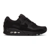Nike Women's Air Max 90 Casual Sneakers From Finish Line In Black/black/black