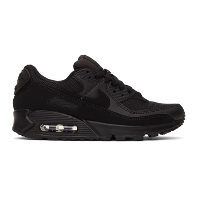 Nike Women's Air Max 90 Casual Sneakers From Finish Line In Black/black/black