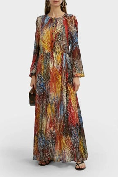 Missoni Printed Long Sleeve Maxi Dress In Multicoloured