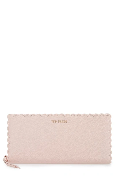 Ted Baker Vivecka Leather Zip Wallet In Nude Pink