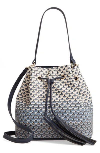 Ted Baker Bevley Faux Leather Bucket Bag In Navy
