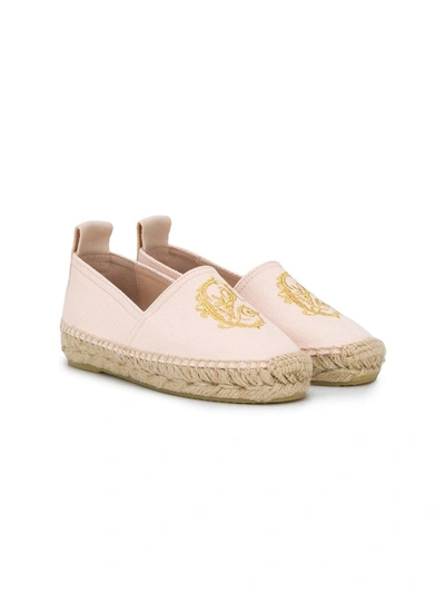 Chloé Kids' Logo Embroidered Espadrilles In Pink