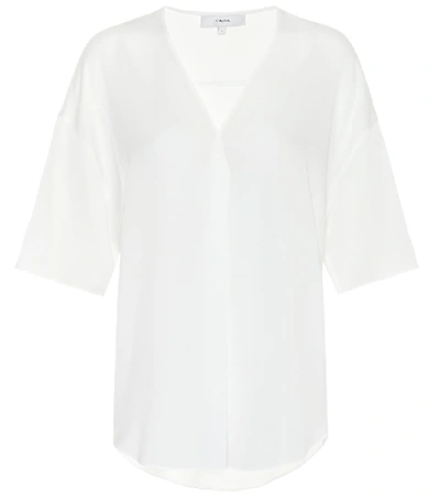 Vince Stretch-silk Blouse In White
