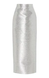 BRANDON MAXWELL METALLIC COTTON-BLEND PENCIL SKIRT,777982