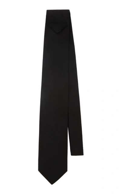 Prada Logo-detailed Poplin Tie In Black