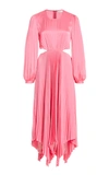 A.l.c Naples Pleated Cutout Handkerchief Dress In Pink