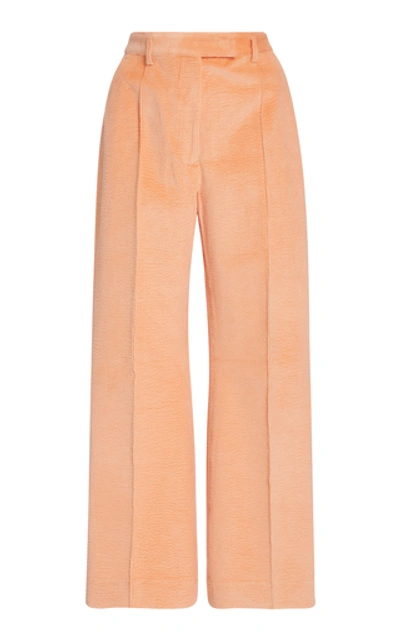Acne Studios Cropped Cotton-blend Corduroy Straight-leg Pants In Orange