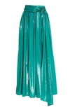 Sies Marjan Amalia Belted Coated-jersey Maxi Skirt In Green