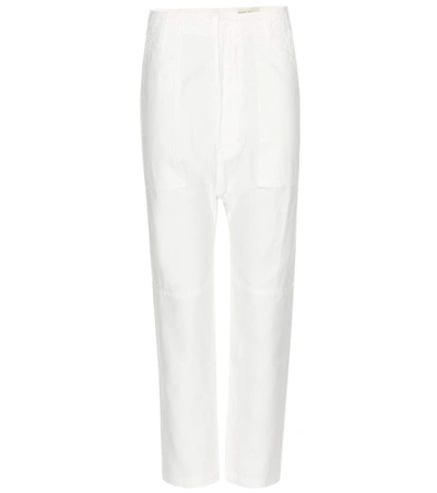 Citizens Of Humanity Sadi Cropped Cotton Trousers In Soft White