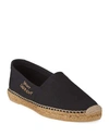 Saint Laurent Canvas Slip-on Espadrilles With Embroidered Logo Detail In Black