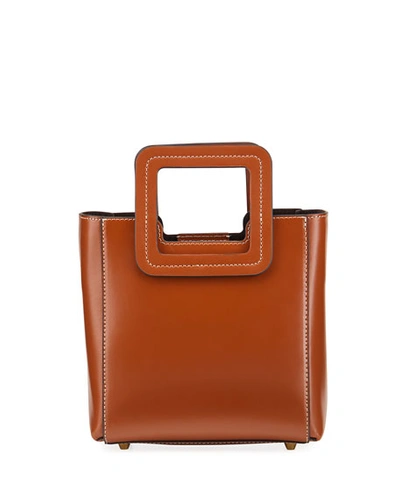 Staud Shirley Mini Leather Tote Bag In Tan