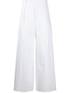 Bottega Veneta High-waisted Wide-leg Trousers In White
