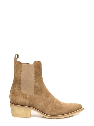 Amiri Cuban Heel Chelsea Boots In Beige