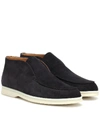 LORO PIANA OPEN WALK SUEDE ANKLE BOOTS,P00360476