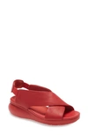 Camper Balloon Crossover Strap Sandals In Red