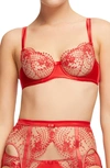 DITA VON TEESE JULIES ROSES UNDERWIRE BALCONETTE BRA,D59019