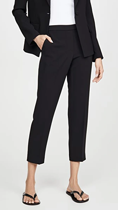 Theory Treeca Skinny-leg Cropped Classic Suiting Trousers In Black