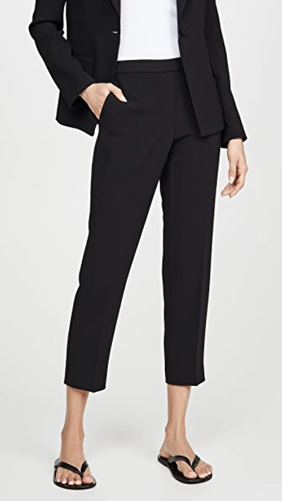 Theory Treeca 2 Cropped Stretch-wool Slim-leg Pants In Black