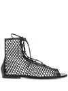 GIANVITO ROSSI PERFORATED LACE-UP SANDALS