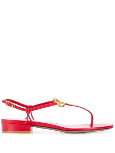 Valentino Garavani Garavani Vlogo Sandals In Red