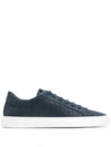 Hide & Jack Crocodile Embossed Sneakers In Blue
